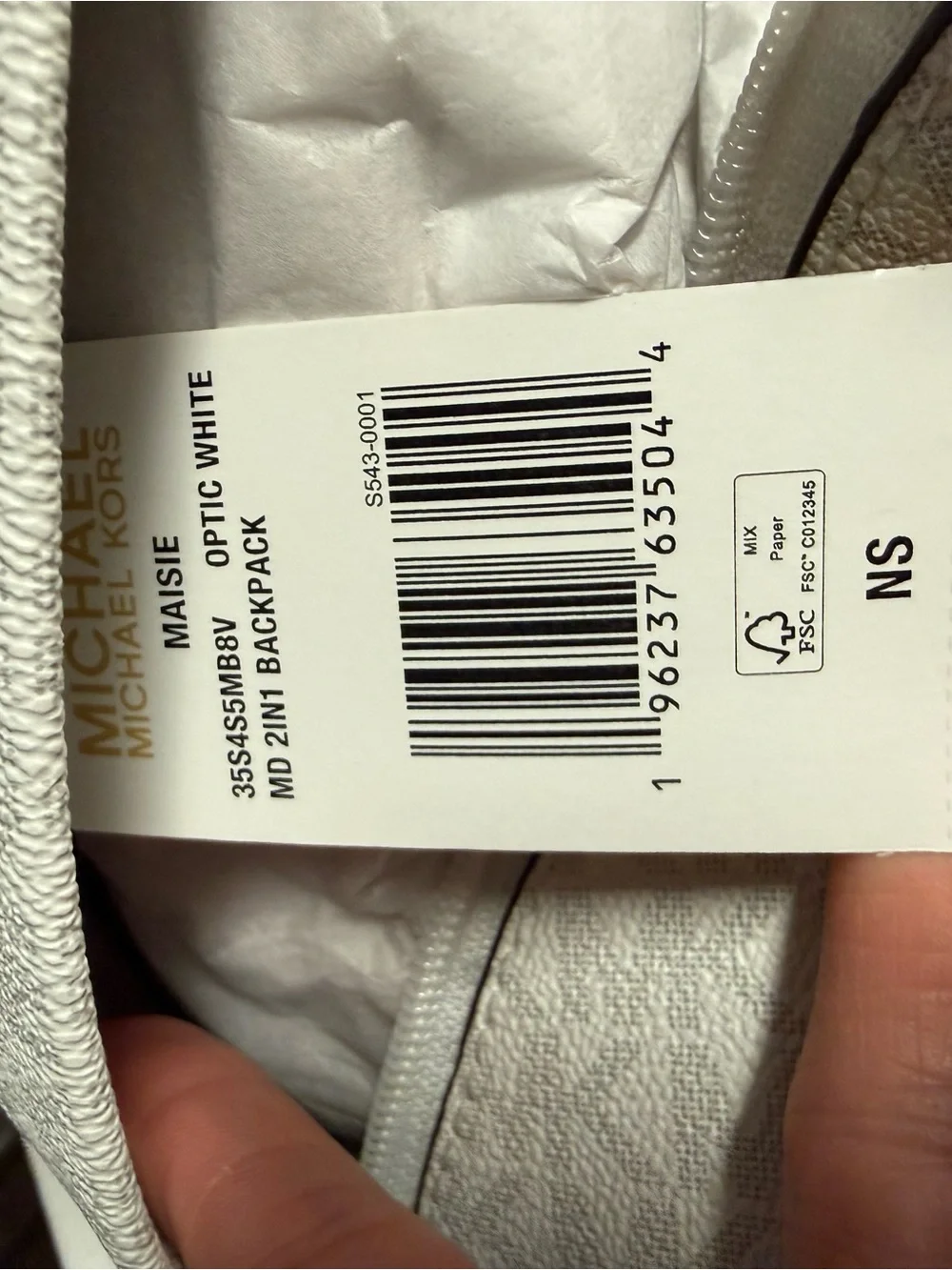 NWT- Michael Kors White Logo-Print Backpack with Matching White Wallet